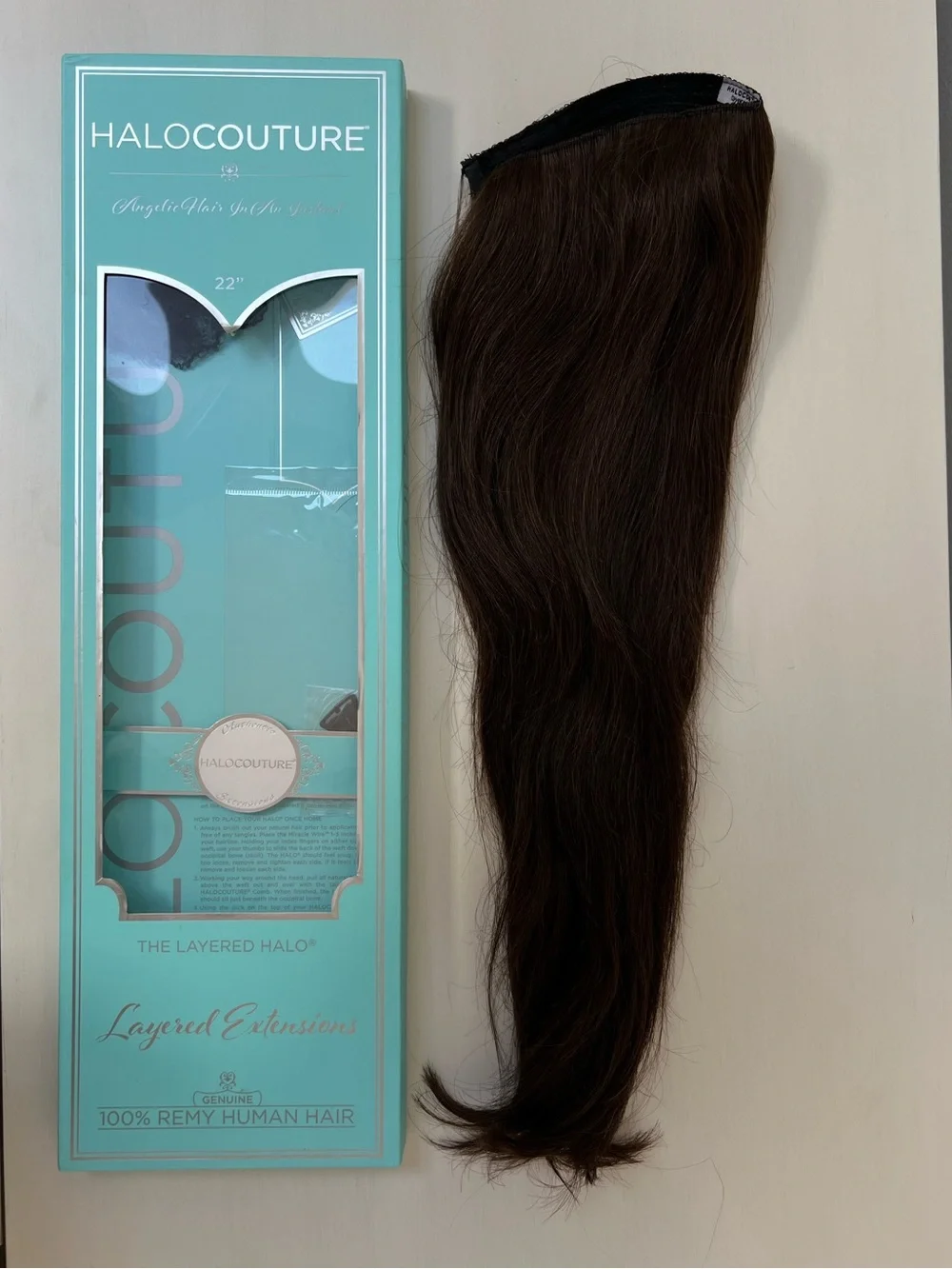Halo Couture Halo Hair Extensions – 100% Remy Human Hair, Layered Color #2